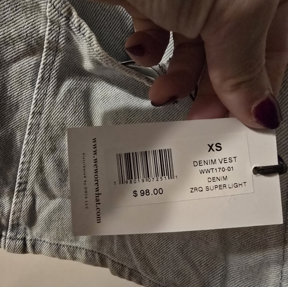 NWT $98 WeWoreWhat Denim Vest In Size Xs - Picture 10 of 11